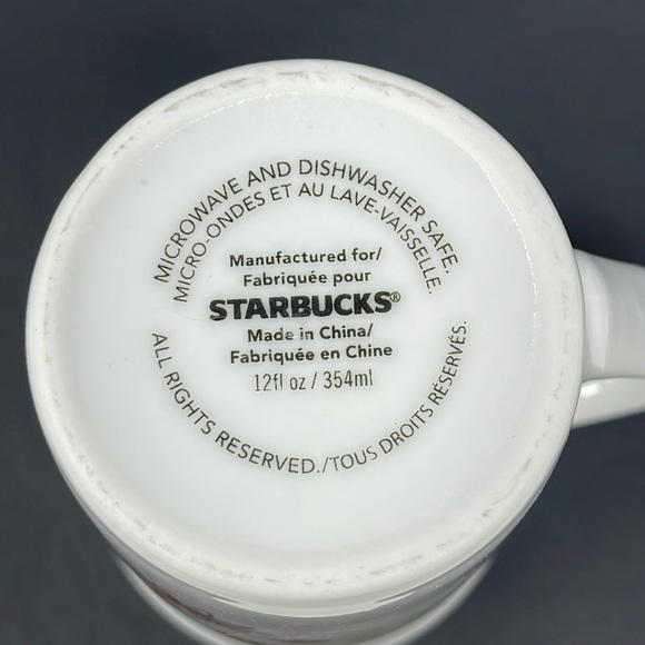 STARBUCKS: White/Red Holiday/Christmas Collectible Coffee Mug. 12oz - Picture 2 of 7